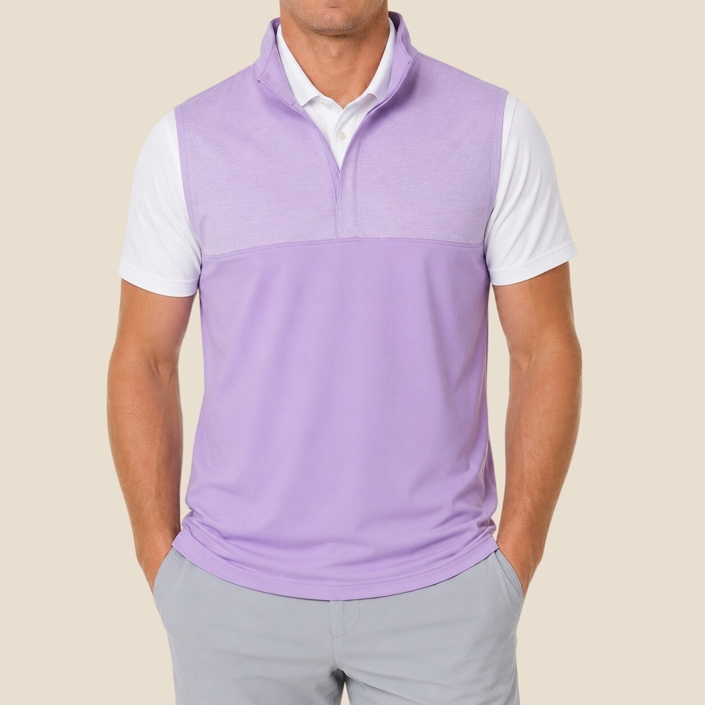 FootJoy Heather Yoke 1/2 Zip Golf Vest Lavender Purple Men's Size M NEW